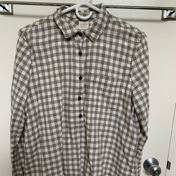 NWOT JCrew Gingham Collared Tunic Top - Picture 5 of 7